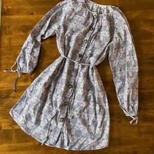 J.Crew Floral Button-Front Midi Dress with Belt – Size S